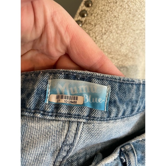 Show Me Your Mumu Blue Denim Button Fly Raw Edge Hem Cut-Off Shorts - Picture 4 of 7